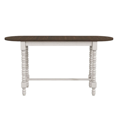 Birch Wood Counter Height Table With Drop Leaf in Walnut