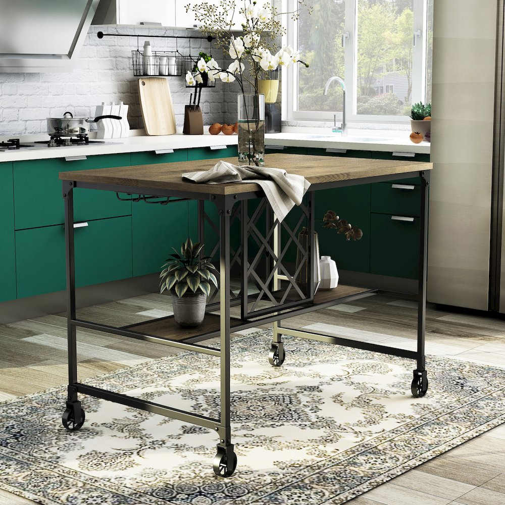 Manny Counter Height Dining Table in Medium Oak