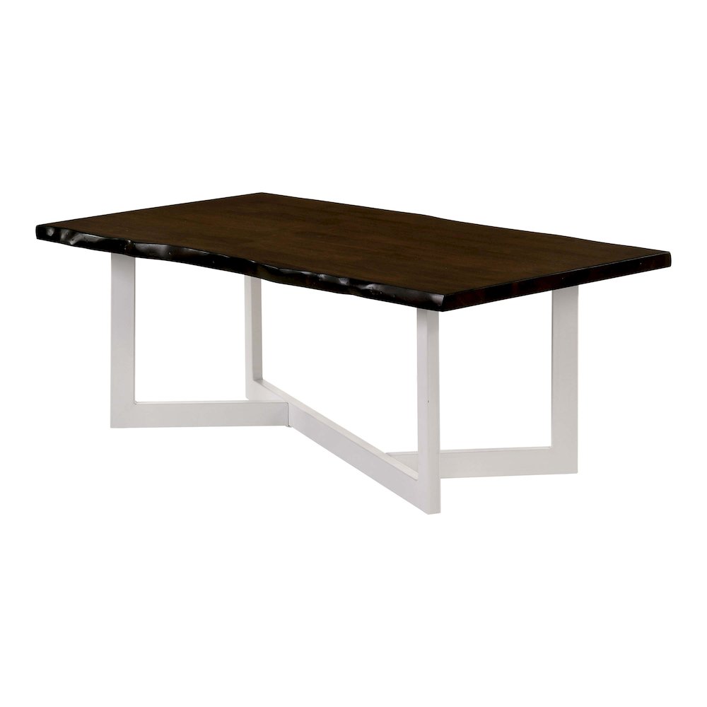 Krestian Wood 2-Piece Coffee Table Set in Oak and White