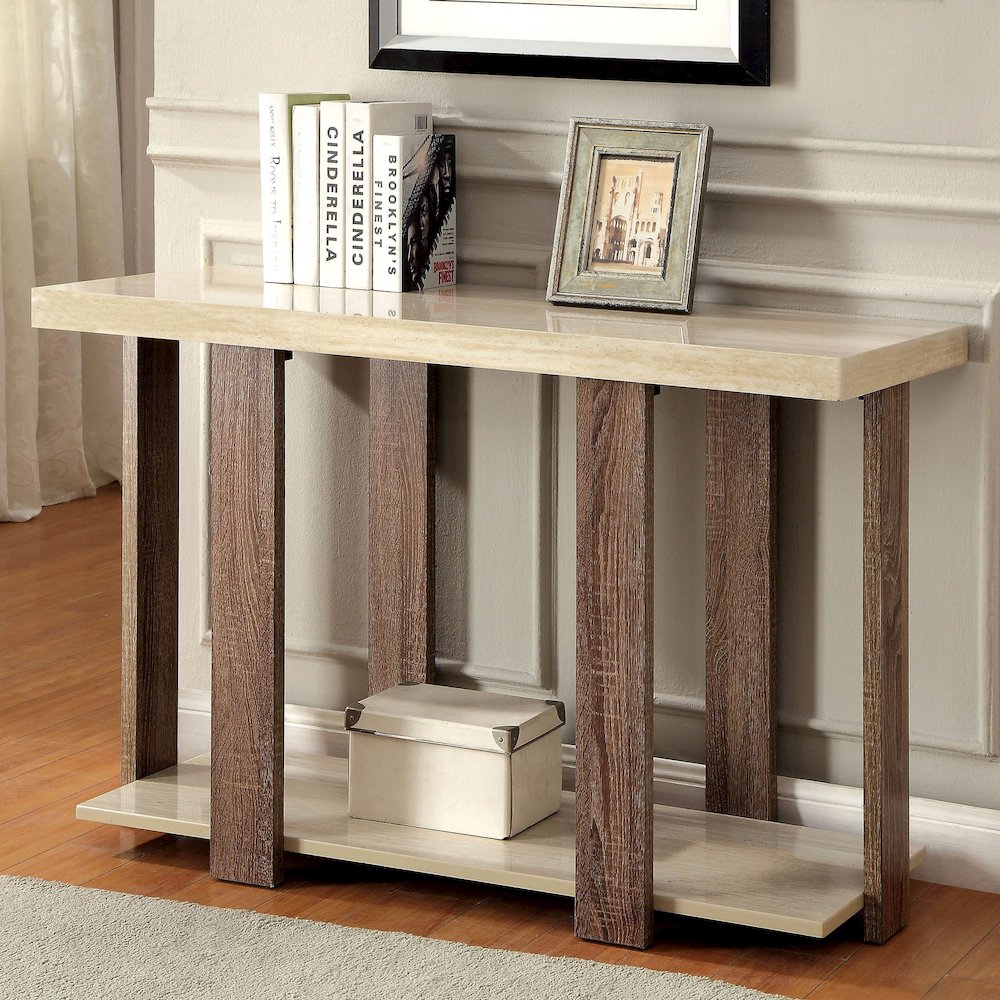 Haven Modern Wood 1-Shelf Console Table in Light Oak