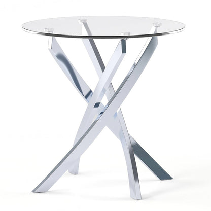 Cheatham Contemporary Glass Top End Table in Chrome