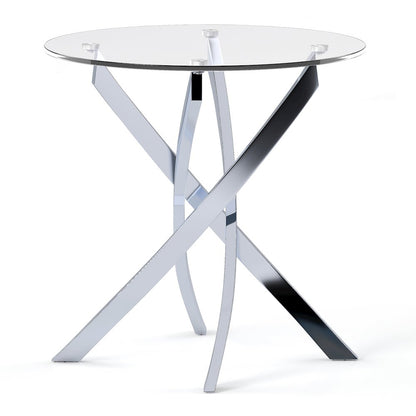 Cheatham Contemporary Glass Top End Table in Chrome