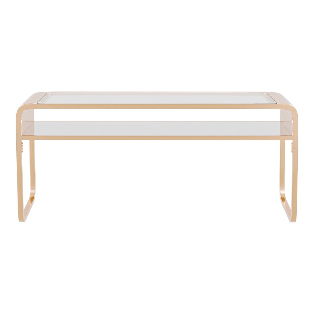 Mexller Modern Glass Top Coffee Table in Gold