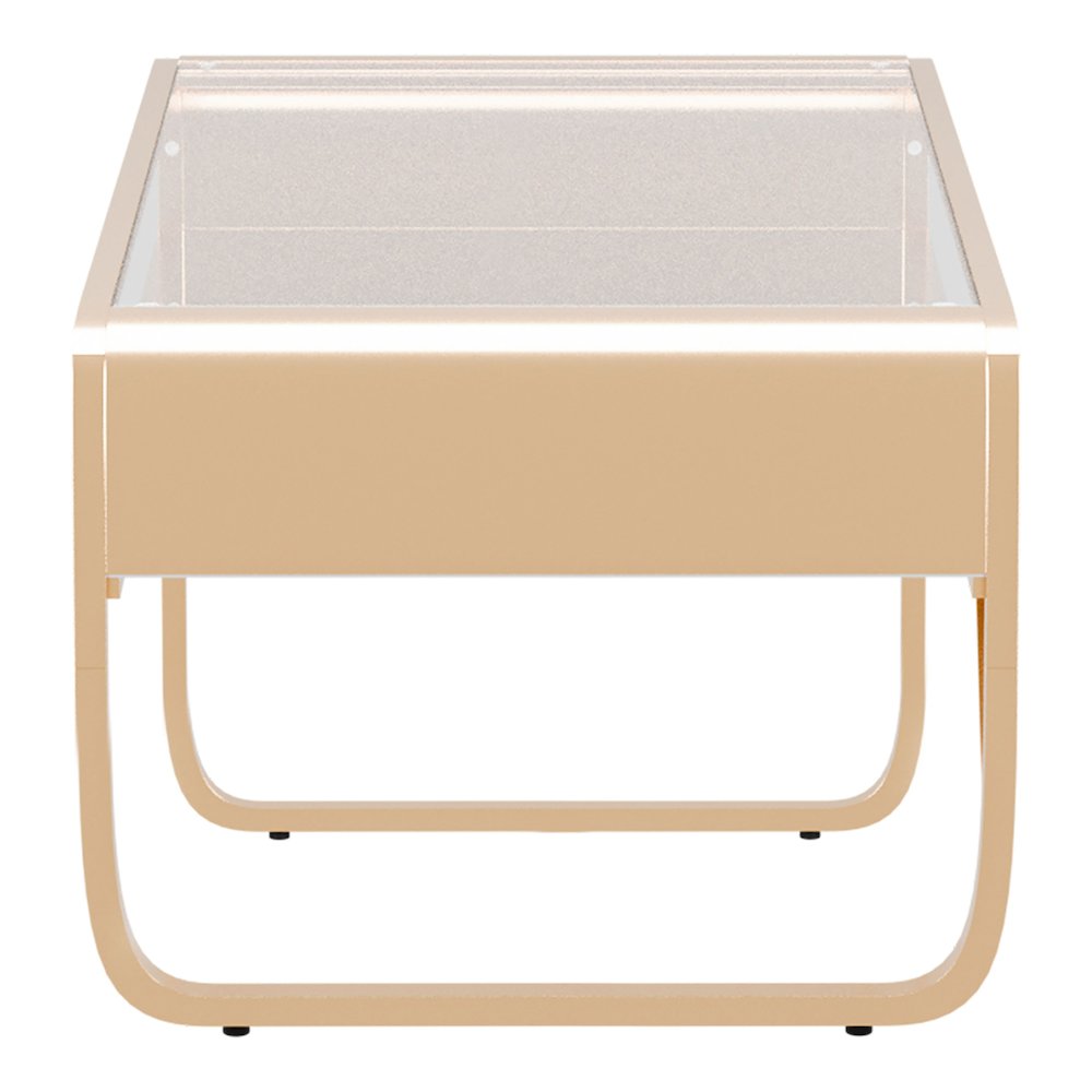 Mexller Modern Glass Top Coffee Table in Gold