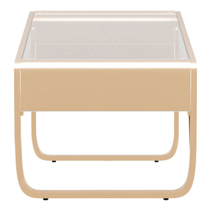 Mexller Modern Glass Top Coffee Table in Gold