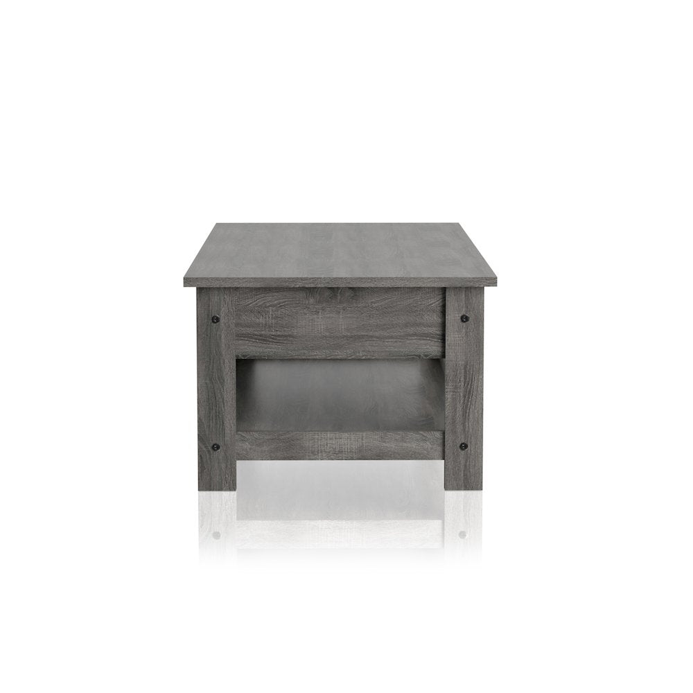 Lekwick Transitional Wood 2-Drawer Coffee Table in Gray