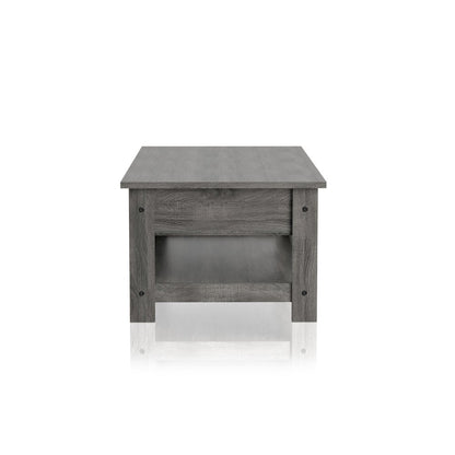 Lekwick Transitional Wood 2-Drawer Coffee Table in Gray