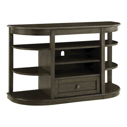 Osloa Transitional Wood Multi-Storage Console Table in Gray
