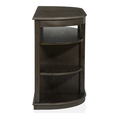 Osloa Transitional Wood Multi-Storage Console Table in Gray