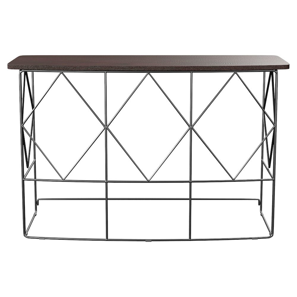 Borche Industrial Wood Console Table with Steel Base