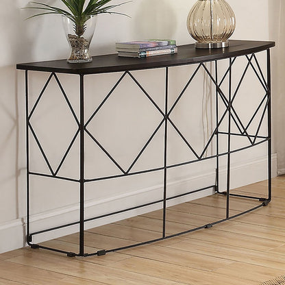 Borche Industrial Wood Console Table with Steel Base