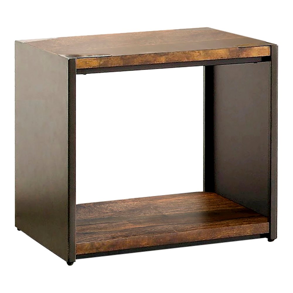 Jasmina Transitional Wood 1-Shelf End Table in Matte Black