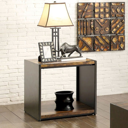 Jasmina Transitional Wood 1-Shelf End Table in Matte Black
