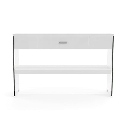 Juka Modern Wood Storage Console Table in White
