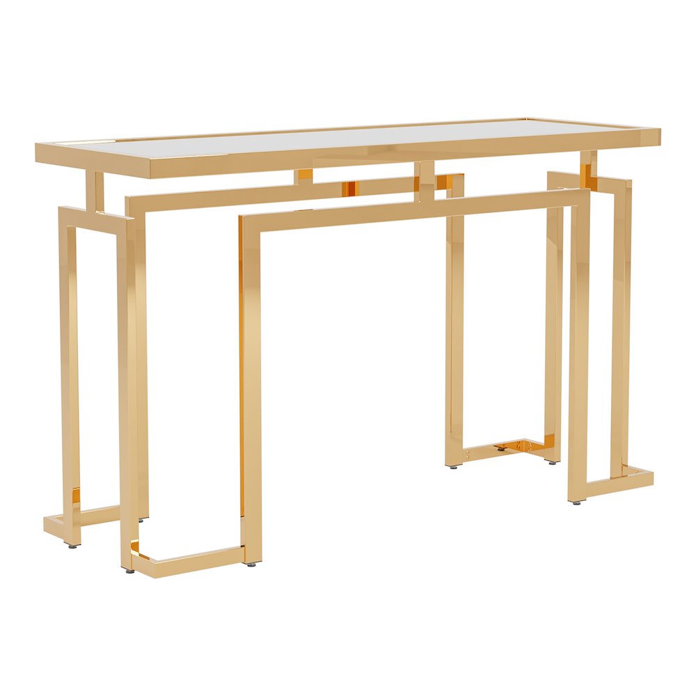 Mahone Modern Glass Top Console Table