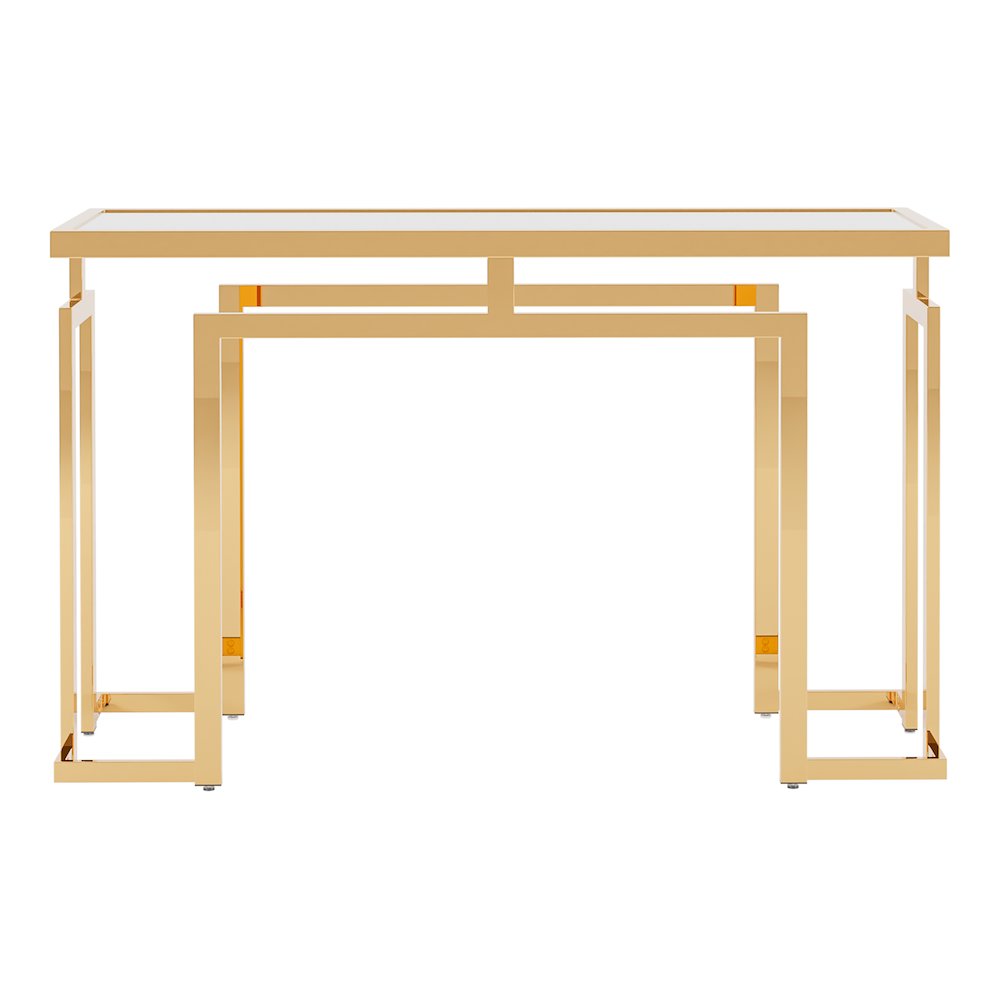Mahone Modern Glass Top Console Table