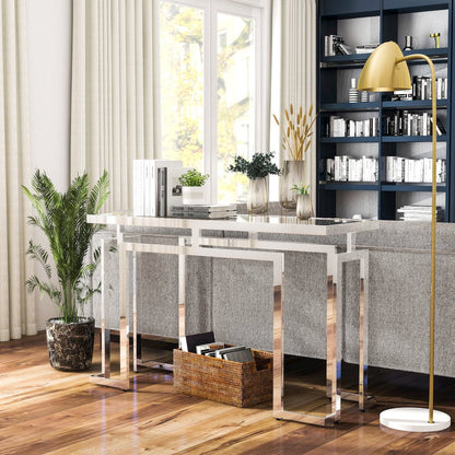 Mahone Modern Glass Top Console Table