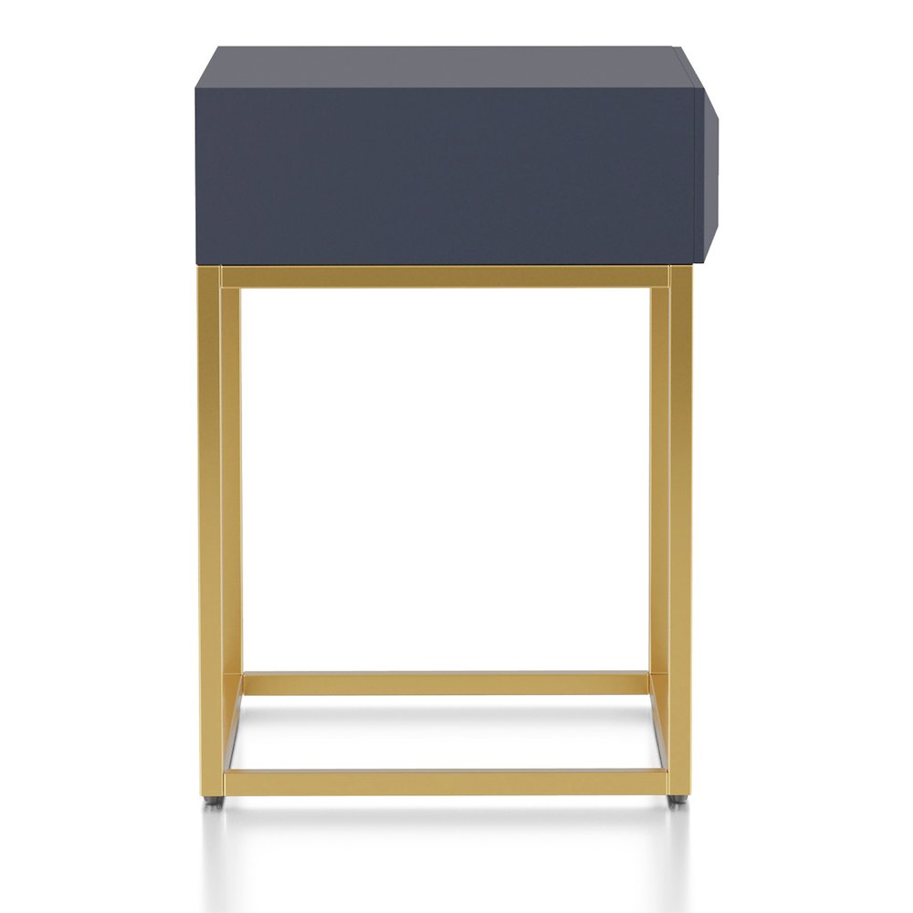 Giffore Metal 1-Drawer Side Table in Antique Blue