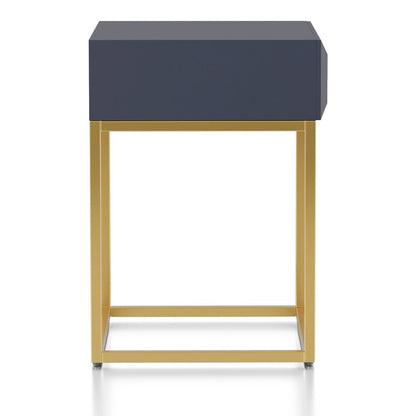 Giffore Metal 1-Drawer Side Table in Antique Blue