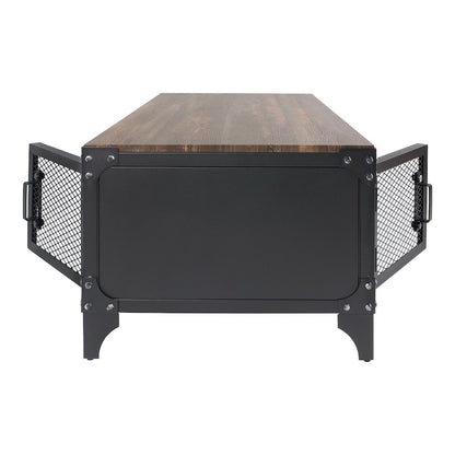 Edam Industrial Metal Storage Coffee Table in Sand Black