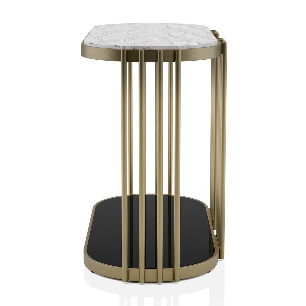 Kual Contemporary Metal 1-Shelf Console Table in Brass