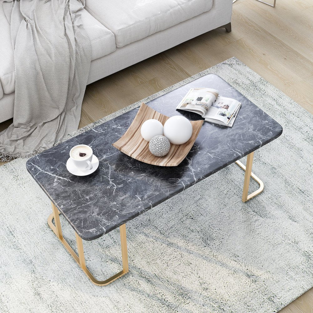 Clotten Modern Metal Coffee Table in Black