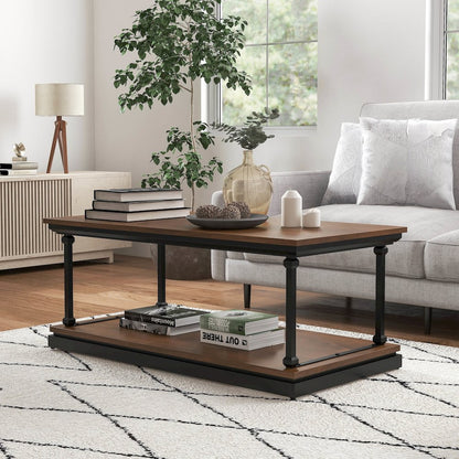 Drewden Transitional Wood 1-Shelf Coffee Table