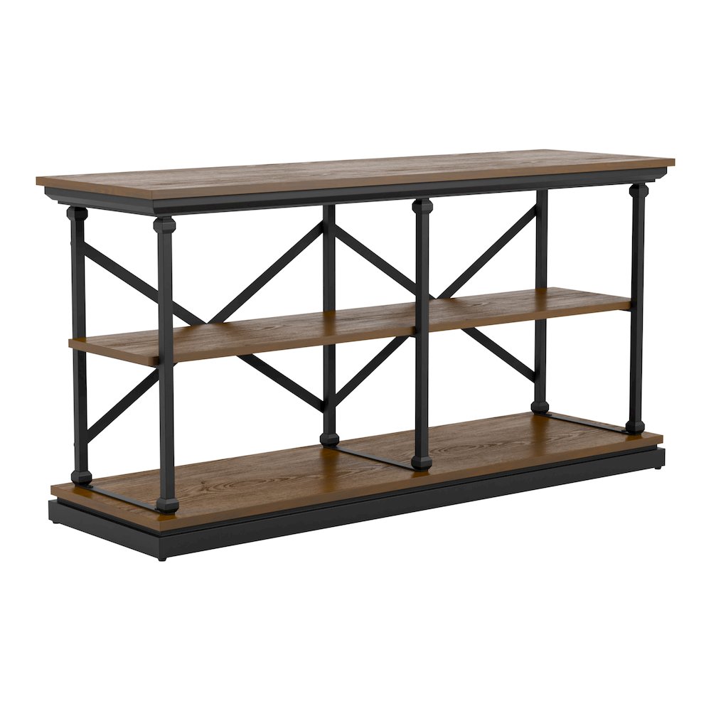 Drewden Transitional Wood 2-Shelf Console Table