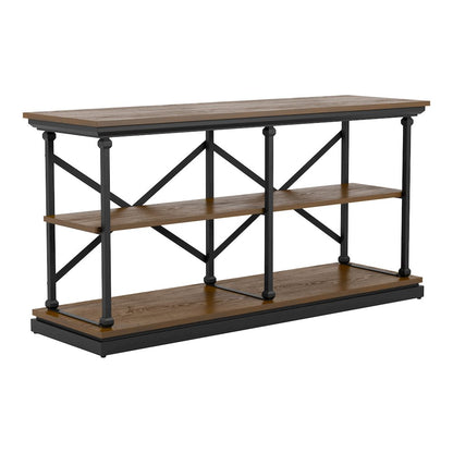 Drewden Transitional Wood 2-Shelf Console Table