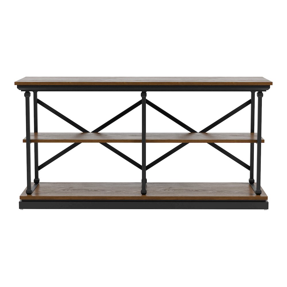 Drewden Transitional Wood 2-Shelf Console Table