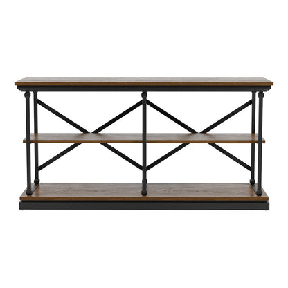 Drewden Transitional Wood 2-Shelf Console Table
