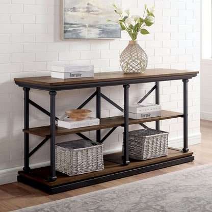 Drewden Transitional Wood 2-Shelf Console Table
