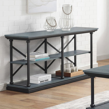 Drewden Transitional Wood 2-Shelf Console Table