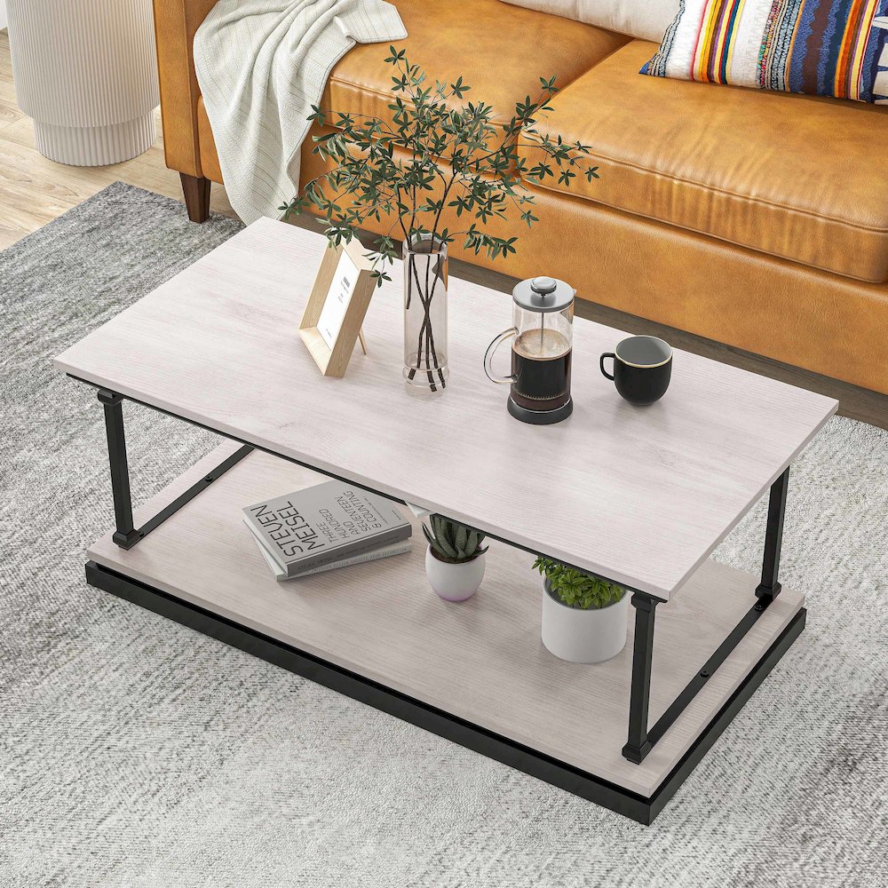 Drewden Transitional Wood 1-Shelf Coffee Table