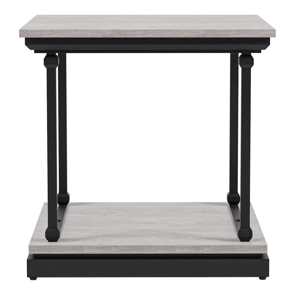 Drewden Transitional Wood End Table in Antique White
