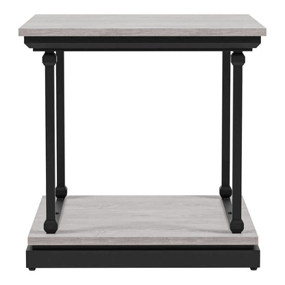 Drewden Transitional Wood End Table in Antique White