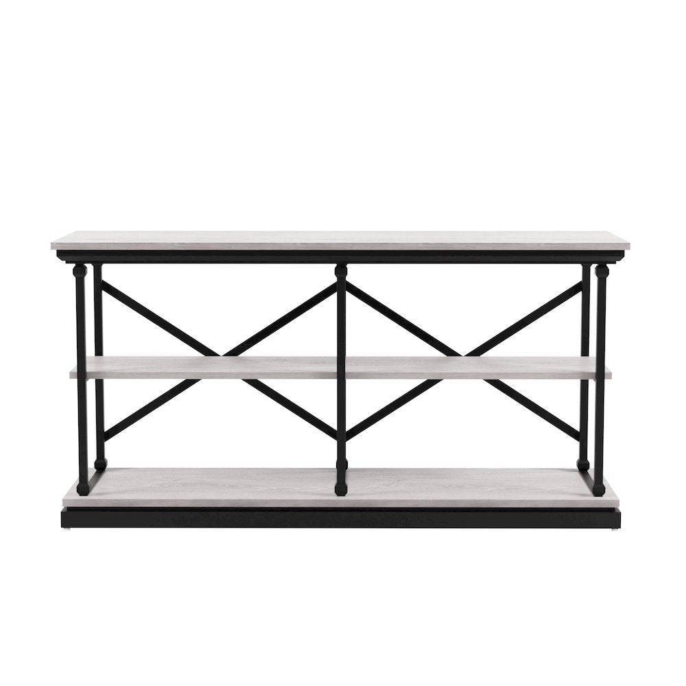 Drewden Transitional Wood 2-Shelf Console Table