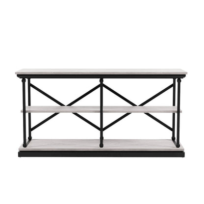 Drewden Transitional Wood 2-Shelf Console Table