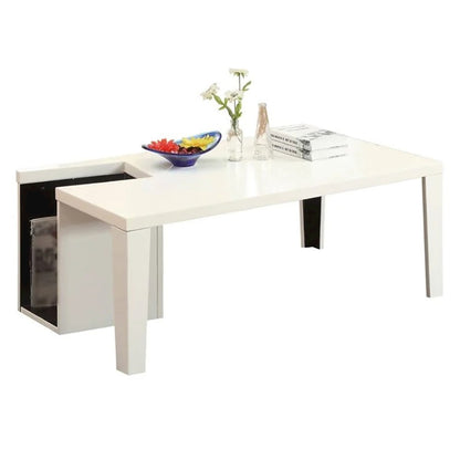 Lucio Modern Wood Coffee Table with Storage in White