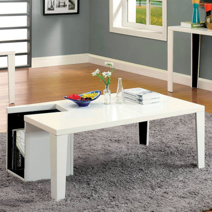 Lucio Modern Wood Coffee Table with Storage in White