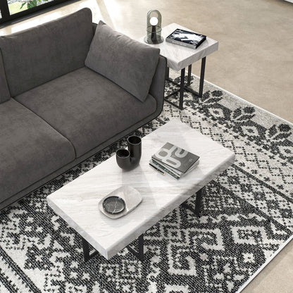 Vasket Contemporary Metal 2-Piece Coffee Table Set