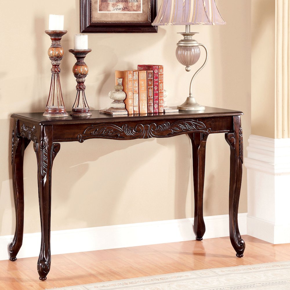 Alice Traditional Solid Wood Console Table in Dark Cherry