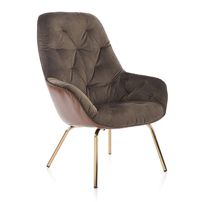 Farde Modern Fabric Tufted Accent Chair in Brown