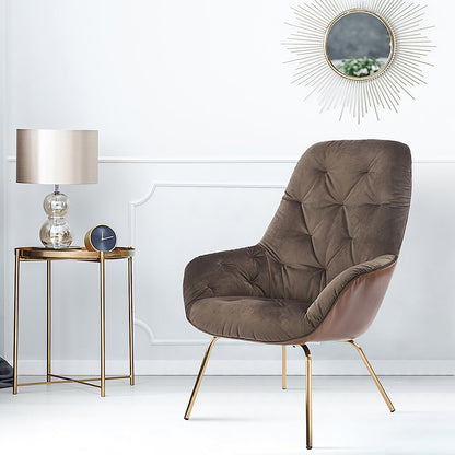 Farde Modern Fabric Tufted Accent Chair in Brown