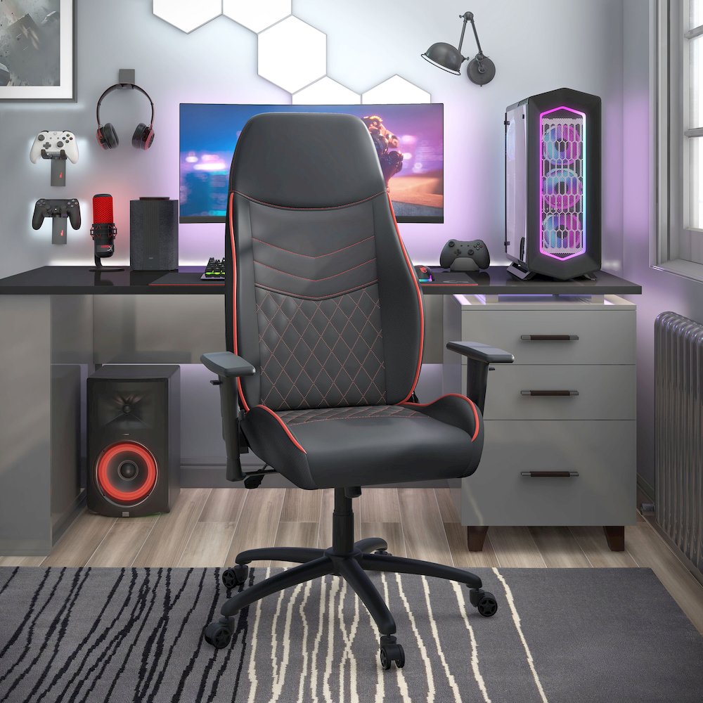 Aguil Faux Leather Adjustable Gaming Chair