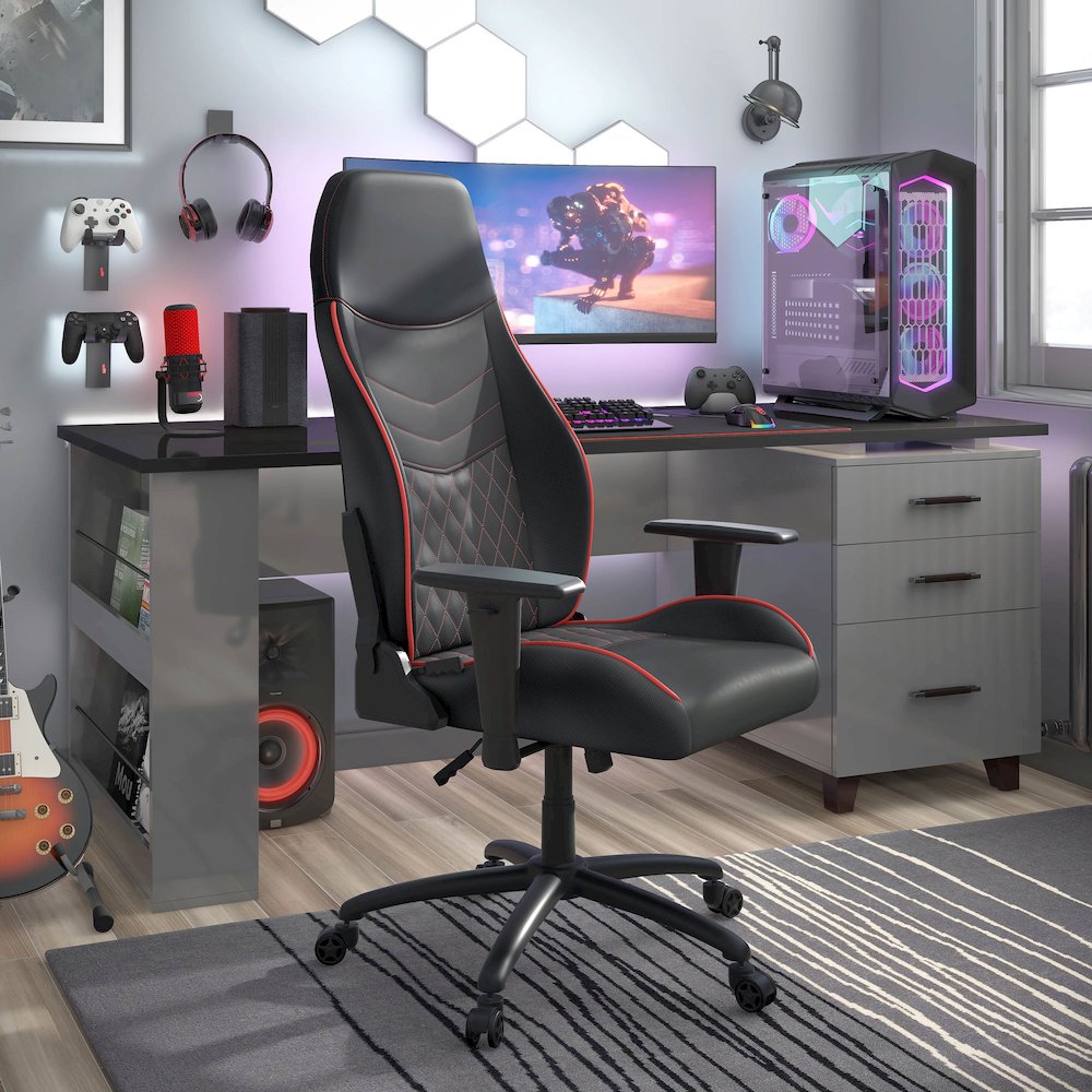 Aguil Faux Leather Adjustable Gaming Chair