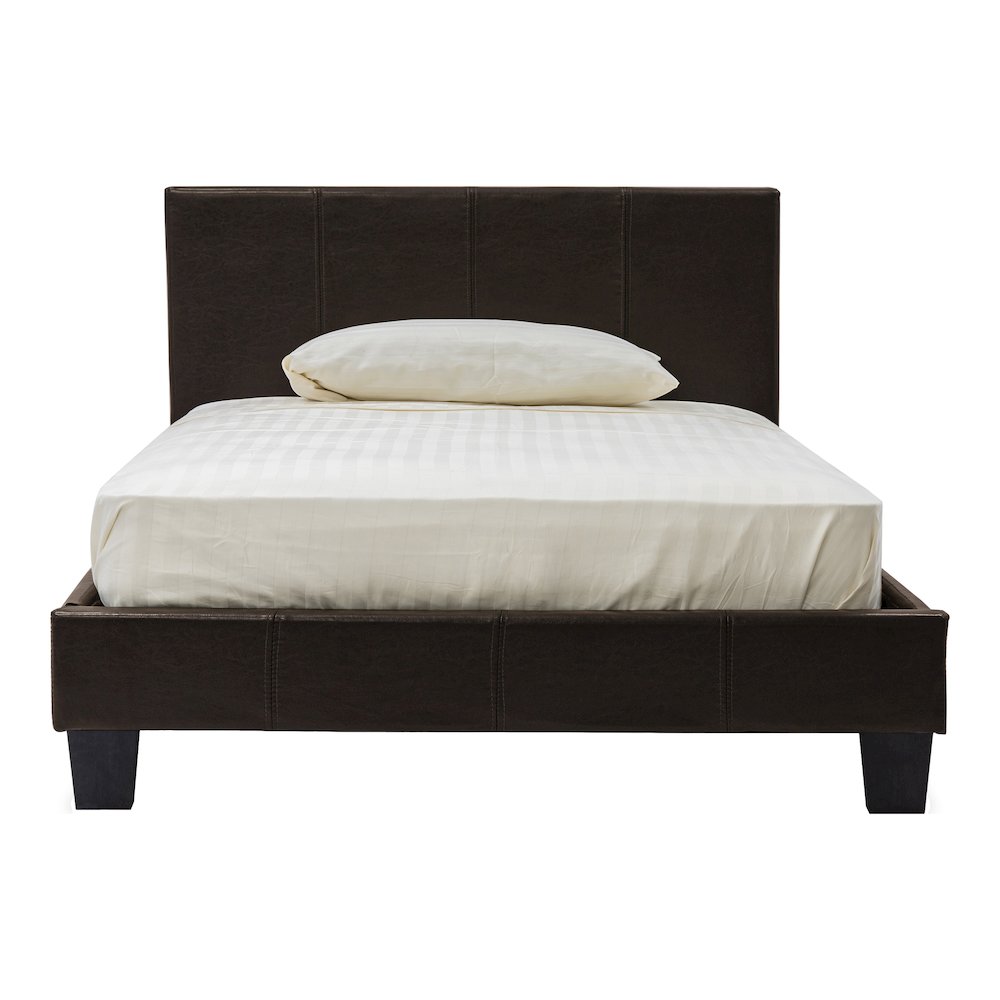 Ramone Solid Wood Frame Faux Leather Platform Bed