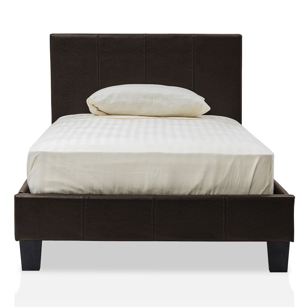 Ramone Solid Wood Frame Faux Leather Platform Bed