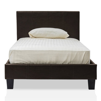 Ramone Solid Wood Frame Faux Leather Platform Bed