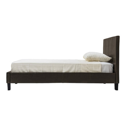 Ramone Solid Wood Frame Faux Leather Platform Bed